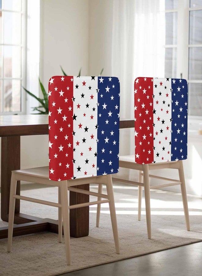 LooPoP 4th of July Chair Covers Set of 4 Patriotic Stars American Flag Chair Slipcover Protector Stretch Chair Covers Red White and Blue Independence Day Chair Back Covers for Dining Chairs Kitchen Party - Image 4